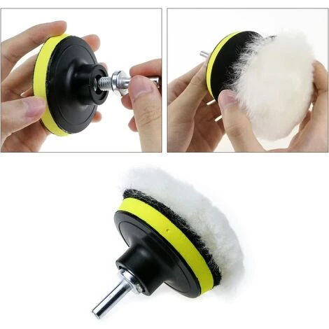 TRIOMPHE Éponge De Polissage Pour Voiture, Kit D'éponge De Polissage Avec Adaptateur De Foret M10, Jeu De 25 Tampons De Polissage Tampons D'épilation En Laine Pour Polisseuse 6 TRIOMPHE Éponge De Polissage Pour Voiture, Kit D'éponge De Polissage Avec Adaptateur De Foret M10, Jeu De 25 Tampons De Polissage Tampons D'épilation En Laine Pour Polisseuse – Image 4