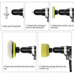 TRIOMPHE Éponge De Polissage Pour Voiture, Kit D'éponge De Polissage Avec Adaptateur De Foret M10, Jeu De 25 Tampons De Polissage Tampons D'épilation En Laine Pour Polisseuse 11 TRIOMPHE Éponge De Polissage Pour Voiture, Kit D'éponge De Polissage Avec Adaptateur De Foret M10, Jeu De 25 Tampons De Polissage Tampons D'épilation En Laine Pour Polisseuse -Ponceuse et polisseuse Soldes 39355141 5