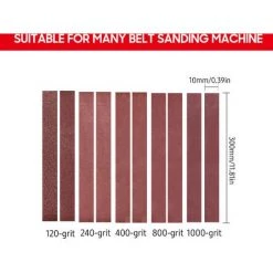 ASUPERMALL Pour Polir Le Bois Acrylique Metal, Paquet De 10 Bandes Abrasives, 10X300Mm - Paquet De 10 Bandes Abrasives, 10X300Mm -Ponceuse et polisseuse Soldes 39455991 4
