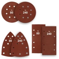 ECD GERMANY Ponceuse Excentrique Delta Vibrante 220W 12000 Tr/min Avec 6 Feuilles Abrasives -Ponceuse et polisseuse Soldes 39896570 4