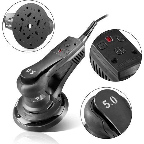 STAHLWERK ES-150 ST Ponceuse Orbitale Sans Balai Ponceuse Rotative Ponceuse à Main Avec 350 Watt Ponceuse Puissante à Faible Vibration 3 STAHLWERK ES-150 ST Ponceuse Orbitale Sans Balai Ponceuse Rotative Ponceuse à Main Avec 350 Watt Ponceuse Puissante à Faible Vibration