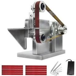 HAPPYSHOPPING Mini Machine De Meulage Et De Polissage Machine A Courroie A Rotation En Marche Avant Table Machine A Courroie De Sable Double Roue A Courroie De Reglage Machine A Courroie De Sable Bricolage Outil De Meulage Utilitaire En Aluminium Et Metal En Acier Inox -Ponceuse et polisseuse Soldes 41971183 2