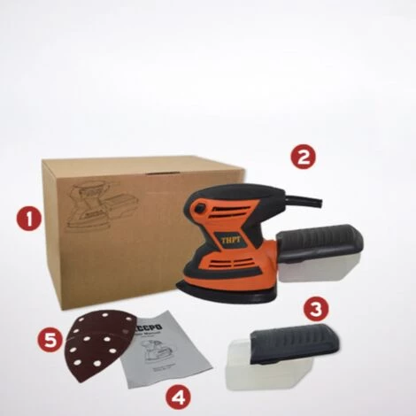 THSINDE Ponceuse De Détail De Souris 200W 15,000 RPM Ponceuses Avec Système De Dépoussiérage De Tampons De Ponçage Pour Le Bois, La Décoration De La Maison, Le Bricolage, Etc. 6 THSINDE Ponceuse De Détail De Souris 200W 15,000 RPM Ponceuses Avec Système De Dépoussiérage De Tampons De Ponçage Pour Le Bois, La Décoration De La Maison, Le Bricolage, Etc. – Image 4