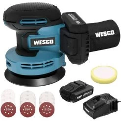 WESCOTOOLS 18V Ponceuse Orbitale Sans Fil 2,0Ah 125mm WESCO