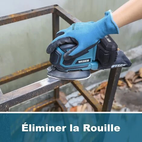 WESCOTOOLS WESCO Ponceuse Multi Sans-fil 18V 2.0 Ah Batterie Et Chargeur Inclus WS2315 4 WESCOTOOLS WESCO Ponceuse Multi Sans-fil 18V 2.0 Ah Batterie Et Chargeur Inclus WS2315 – Image 2