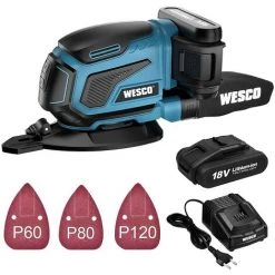 WESCOTOOLS WESCO Ponceuse Multi Sans-fil 18V 2.0 Ah Batterie Et Chargeur Inclus WS2315 11 WESCOTOOLS WESCO Ponceuse Multi Sans-fil 18V 2.0 Ah Batterie Et Chargeur Inclus WS2315 -Ponceuse et polisseuse Soldes 42250459 5