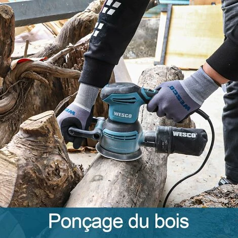 WESCO Ponceuses Excentrique 12000RPM 125mm, 300W Ponceuse Orbitale 5 WESCO Ponceuses Excentrique 12000RPM 125mm, 300W Ponceuse Orbitale – Image 3