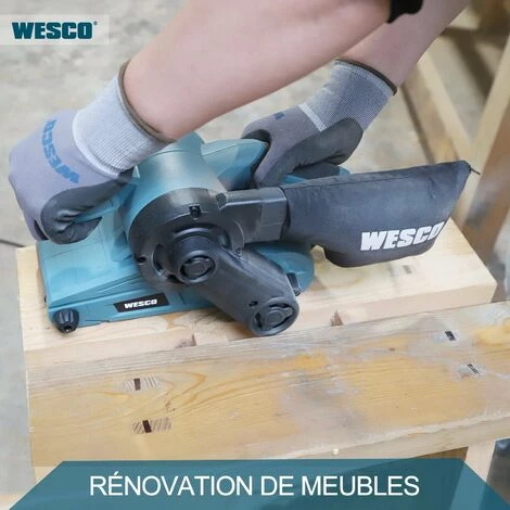 WESCO 920W Ponceuse à Bande,150-270 RPM Avec Sac à Poussière 5 WESCO 920W Ponceuse à Bande,150-270 RPM Avec Sac à Poussière – Image 3
