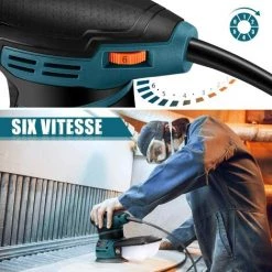 TACKLIFE Ponceuse Excentrique TACKLIFE, 350W, 13000 OPM Ponceuse Rotative, 6 Vitesses Variables, Équipé D’Une Boîte à Poussière,12pcs Disque De Ponçage, Ponceuse Pour Le Ponçage Du Bois Avce Métal, Bricolage - PRS01AS -Ponceuse et polisseuse Soldes 44000335 3