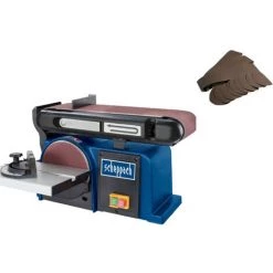 Pack SCHEPPACH Ponceuse à Bande Et à Disque 370W - BTS900 - 3 Bandes Abrasives - 9 Disques Abrasifs