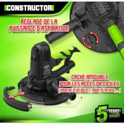 Ponceuse Plâtre 1220W - 225mm Avec Sac Récupérateur Et 8 Abrasifs - Constructor -Ponceuse et polisseuse Soldes 46301061 3