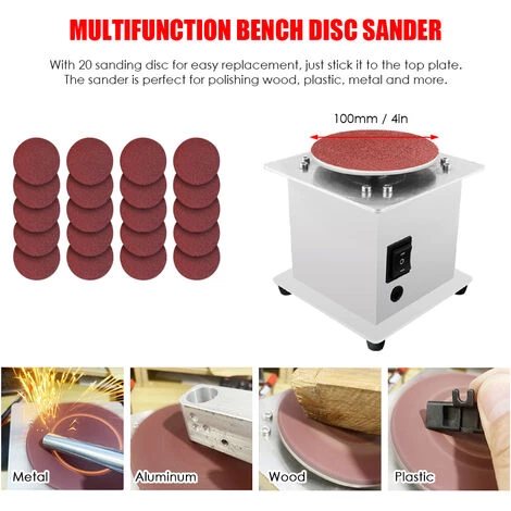 ASUPERMALL Mini Ponceuse à Disque D'établi Affûteuse De Bords électrique 7 Vitesses Variables 20 Disques De Ponçage Auto-Adhésifs 4 ASUPERMALL Mini Ponceuse à Disque D'établi Affûteuse De Bords électrique 7 Vitesses Variables 20 Disques De Ponçage Auto-Adhésifs – Image 2