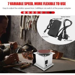 ASUPERMALL Mini Ponceuse à Disque D'établi Affûteuse De Bords électrique 7 Vitesses Variables 20 Disques De Ponçage Auto-Adhésifs 9 ASUPERMALL Mini Ponceuse à Disque D'établi Affûteuse De Bords électrique 7 Vitesses Variables 20 Disques De Ponçage Auto-Adhésifs -Ponceuse et polisseuse Soldes 46315372 3