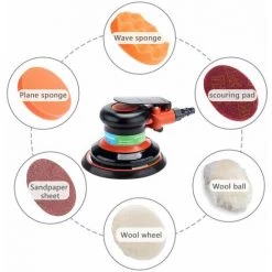 HAPPYSHOPPING Polisseuse Pneumatique De 5 Pouces, Meuleuse à Air à Grande Vitesse De Qualité Industrielle, Beauté De Voiture, Meuleuse à Sec -Ponceuse et polisseuse Soldes 48152314 5
