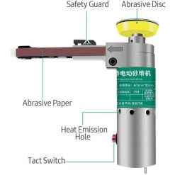 SUPERSELLER Ponceuse à Bande 211pcs 100W Mini Ponceuse à Bande Électrique Ponceuse Électrique Polisseuse Outil De Ceinture Abrasif Petite Rectifieuse à Main 7 Vitesses Avec Bandes Ponceuses Foret Roue De Coupe Abrasive Boîte à Outils De 10 Pouces Kit Complet D'Access -Ponceuse et polisseuse Soldes 48888798 5