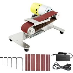 SUPERSELLER Ponceuse à Bande Mini Ponceuse à Bande Affûteuse De Bords électrique Avec établi Réglable 7 Vitesses Variables 10 Bandes Abrasives Ponçage Polissage Rectifieuse Pour Bois Acrylique Métal, Prise Britannique -Ponceuse et polisseuse Soldes 48888881 2