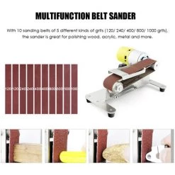 SUPERSELLER Ponceuse à Bande Mini Ponceuse à Bande Affûteuse De Bords électrique Avec établi Réglable 7 Vitesses Variables 10 Bandes Abrasives Ponçage Polissage Rectifieuse Pour Bois Acrylique Métal, Prise Britannique -Ponceuse et polisseuse Soldes 48888881 5