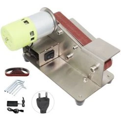 SUPERSELLER Ponceuse à Bande Affûteuse De Couteaux à Angle Fixe à 15 Degrés Ponceuse à Bande Polisseuse Réglable à 7 Niveaux Machine à Polir 100 W Avec Bandes De Ponçage 10 Pièces, Prise Européenne