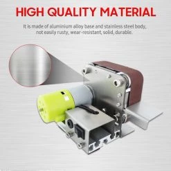 SUPERSELLER Ponceuse à Bande Mini Ponceuse à Bande Ponçage électrique Polissage Rectifieuse 7 Vitesse Variable Avec 10 Bandes Abrasives Pour Polir Le Bois Acrylique Métal, Prise Européenne -Ponceuse et polisseuse Soldes 48889220 4