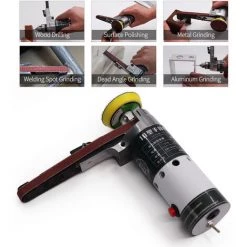 SUPERSELLER Ponceuse à Bande Ponceuse à Bande électrique Mini Ponceuse à Bande Meuleuse électrique Petite Ponceuse à Main Ponceuse à Bande électrique Avec Bandes Abrasives, Prise Européenne -Ponceuse et polisseuse Soldes 48889391 5