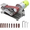 HAPPYSHOPPING Mini Ponceuse à Bande De Bureau à Domicile Machine De Polissage Portable Bricolage Avec 10 Rouleaux De Bande Abrasive,sans Pouvoir - Sans Pouvoir
