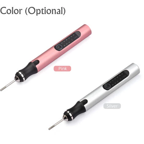 HAPPYSHOPPING Mini Stylo De Meulage électrique 3 Vitesses Batterie Au Lithium Nail Art Gravure Polissage, Argent - Argent 6 HAPPYSHOPPING Mini Stylo De Meulage électrique 3 Vitesses Batterie Au Lithium Nail Art Gravure Polissage, Argent - Argent – Image 4