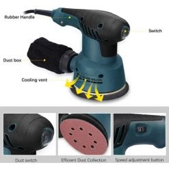 SUPERSELLER Ponceuse Fraiseuse à Béton électroportative Ponceuse Excentrique électrique Portative 300W 5 Pouces 125mm Plaque De Ponçage Ponceuse électrique Traitement Du Bois Meubles Voiture Polisseuse Avec Boîte à Poussière 6 Vitesses De Régulation, Prise UE - Prise 9 SUPERSELLER Ponceuse Fraiseuse à Béton électroportative Ponceuse Excentrique électrique Portative 300W 5 Pouces 125mm Plaque De Ponçage Ponceuse électrique Traitement Du Bois Meubles Voiture Polisseuse Avec Boîte à Poussière 6 Vitesses De Régulation, Prise UE - Prise -Ponceuse et polisseuse Soldes 50462530 3