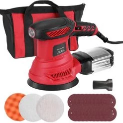 Ponceuse Multifonction La Ponceuse Orbitale Meterk 300W FL117 Comprend 20 Papiers Abrasifs Et Un Tampon De Polissage EU