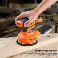 TACKLIFE PRS02A Ponceuse Orbitale 280W, 6 Vitesses (6.000-13.000 Rpm), 10 * Disques Abrasifs De 125mm (80 Grains) Et 3 Accessoires De Polissage (chiffon Microfibre, éponge Et Laine) Inclus, Collecte De La Poussière -Ponceuse et polisseuse Soldes 51302862 4