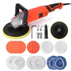 SUPERSELLER Entretien De La Voiture 1580W 220 V 7 Niveau Vitesse Réglable 180mm Disque Voiture électrique Polisseuse Cire Machine Automobile Meubles Utilitaire Outil De Polissage, Royaume-Uni Avec Bonnets