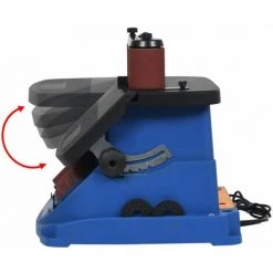 Topdeal Ponceuse à Bande Et à Axe Oscillant 450 W Bleu -Ponceuse et polisseuse Soldes 52081976 4