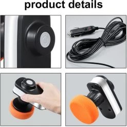 SUPERSELLER Polisseuse 12000r/min 12 V Voiture Polisseuse De Voiture Électrique Portable Polisseuse De Cirage Machine Avec 4 Type Tampons De Polissage Longueur De Câble De 5M, Bleu Foncé - Bleu Foncé -Ponceuse et polisseuse Soldes 52543159 3