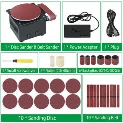 ASUPERMALL Mini Ponceuse D'établi à Bande Et à Disque, Affûteur électrique à 7 Vitesses Variables Avec10 Disques/ Bandes Abrasives, Ponceuse D'établi Pour Bois, Métal Et Acrylique, Type 2 - Type 2 -Ponceuse et polisseuse Soldes 52557623 2