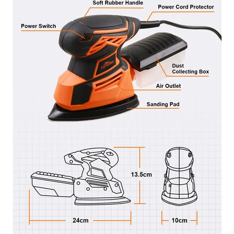Ponceuse Multifonction Filaire TOPSHAK TS-SD1 130W 5 Ponceuse Multifonction Filaire TOPSHAK TS-SD1 130W – Image 3