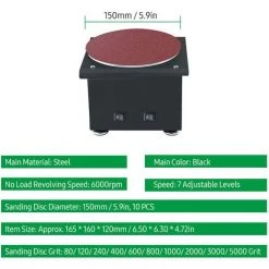 ASUPERMALL Mini Ponceuse à Disque D'établi électrique, Affûteuse De Bords, 7 Vitesses Variables Avec Disques De Ponçage Pour Polir Et Poncer, Type 1 - Type 1 -Ponceuse et polisseuse Soldes 53335239 5