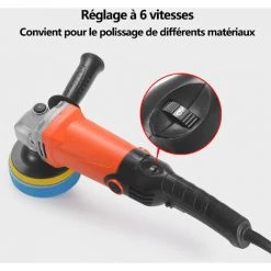 MERKMAK Polisseuse De Voiture Rotative 1200W Disque De Polissage 100mm Et 125mm 600 A 8800RPM 6 Vitesses Avec 29 Accessoires -Ponceuse et polisseuse Soldes 53456155 4