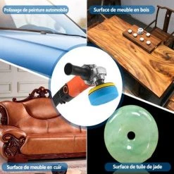 MERKMAK Polisseuse De Voiture Rotative 1200W Disque De Polissage 100mm Et 125mm 600 A 8800RPM 6 Vitesses Avec 29 Accessoires -Ponceuse et polisseuse Soldes 53456155 5