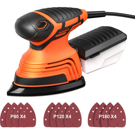 JMAX TOPSHAK TS-SD2 Ponceuse Delta 130W Ponceuse à Main Avec Boîtier De Récupération De Poussière Et 12 Papiers Abrasifs 3 JMAX TOPSHAK TS-SD2 Ponceuse Delta 130W Ponceuse à Main Avec Boîtier De Récupération De Poussière Et 12 Papiers Abrasifs