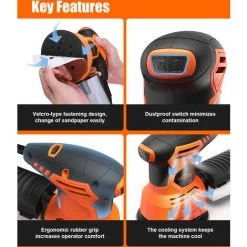 JMAX TOPSHAK TS-SD4 Ponceuse Orbitale Excentrique 240W – Ø 125mm - Boîte à Poussière Et 20 Feuilles Abrasives Inclus - 6000-12000 R/min -Ponceuse et polisseuse Soldes 53543186 4