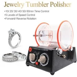 HAPPYSHOPPING KT-6808 Petite Polisseuse à Tambour D'une Capacité De 3kg Pour Enlever La Rouille Et L'oxydation Des Bijoux/bijoux/monnaies 220V Standard Européen (reçu Avec Logo Pour Stockage) -Ponceuse et polisseuse Soldes 53632553 3