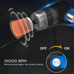 ASUPERMALL Kit De Polissage Electrique Rechargeable Par Usb, Machine A Polir Et A Reparer Les Rayures De La Voiture, Modele Bleu De Charge + 10Pcs De Tete D'Eponge 11 ASUPERMALL Kit De Polissage Electrique Rechargeable Par Usb, Machine A Polir Et A Reparer Les Rayures De La Voiture, Modele Bleu De Charge + 10Pcs De Tete D'Eponge -Ponceuse et polisseuse Soldes 53859415 5