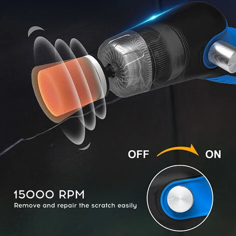 ASUPERMALL Kit De Polissage Electrique Rechargeable Par Usb, Machine A Polir Et A Reparer Les Rayures De La Voiture, Modele Bleu De Charge + 10Pcs De Tete D'Eponge 7 ASUPERMALL Kit De Polissage Electrique Rechargeable Par Usb, Machine A Polir Et A Reparer Les Rayures De La Voiture, Modele Bleu De Charge + 10Pcs De Tete D'Eponge – Image 5