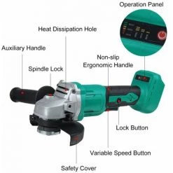 MONLY Meuleuse Sans Fil Angle 11000 Tr/min 850 W Outil De Moteur Sans Brosse Polissage Meulage Machine De Découpe Pour Métal Bois -Ponceuse et polisseuse Soldes 53935010 5