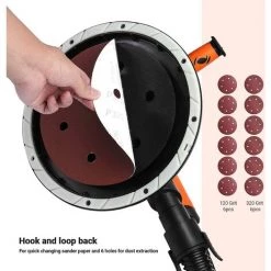 YOOUYIDA Ponceuse Pour Cloisons Sèches, 800w Ponceuse électrique Pour Cloisons Sèches Avec Système De Dépoussiérage Automatique Par Aspiration Et Lumière LED -Ponceuse et polisseuse Soldes 55028849 4