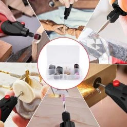 METERK Polisseuse Kit D'outils Rotatifs AC Meuleuse électrique 6 Vitesses Variables 8000-35000 Tr/min 170 W Pour Polir, Sculpter Et Façonner Avec étui De Transport -Ponceuse et polisseuse Soldes 55283049 4