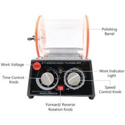 TANCYCO Polisseuse De Bijoux Mini Machine De Polissage De Baril Rotatif Bidirectionnel Temps De Rotation/Vitesse Commutable Pour Pièces De Monnaie Métal Dérouillage Finition De Polissage De Surface, 3KG 6.6Lb -Ponceuse et polisseuse Soldes 56532534 4