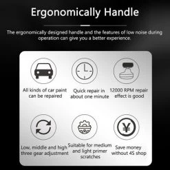 TANCYCO Machine De Polissage De Voiture Portable électrique Pour Polissage De Voiture Avec 4 Types De Tampons De Polissage Longueur De Câble De 5 M, 12 000 Tr/min 12 V Noir -Ponceuse et polisseuse Soldes 56532541 5