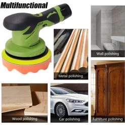 TANCYCO Polisseuse De Voiture électrique Sans Fil 6 Vitesses De Vitesse Réglable Machine De Polissage Automatique Multifonctionnel Bois Métal Cirage Rectifieuse Multicolore (EU Plug) -Ponceuse et polisseuse Soldes 56624477 4