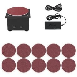 TANCYCO Mini Ponceuse à Disque Et Rouleau De Ponçage électrique Affûteuse De Bords 7 Vitesses Variables DIY Benchtop Polissage Ponceuse Pour Bois Métal Acrylique Pierre Polissage, 10 Disques De Ponçage (prise UE Et Type 1)
