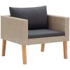 NOVA Chaise De Canapé De Jardin Unique Avec Coussins De Polyrattan Différentes Couleurs Canapé Simple De Jardin Avec Coussins Résine Tressée Beige Couleur : Anthracite Beige -Ponceuse et polisseuse Soldes 57224228 1